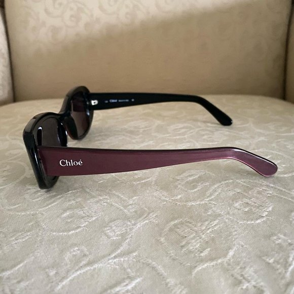 Vintage Chloé 26S 141 135 Made In Italy Burgundy Designer Full Rim Sunglasses - Picture 2 of 9